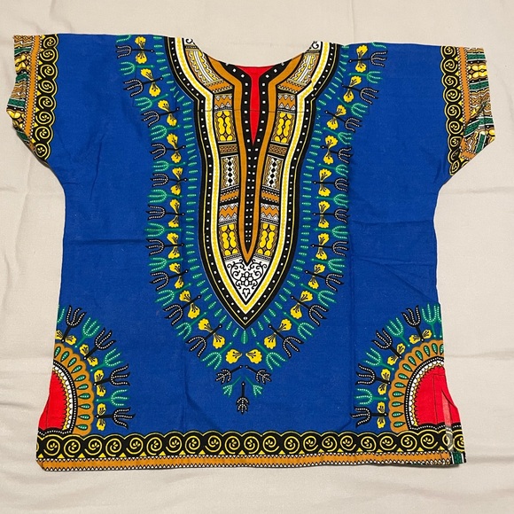 DA'IKI Kids Dashiki Cotton Shirt African Tribal Kaftan Boho Caftan Unisex Size 4 - Picture 3 of 3